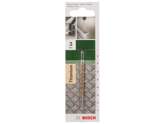 HSS-TiN sveder za kovino Bosch, DIN 338, Dimenzije: 3x61mm, 2609255092